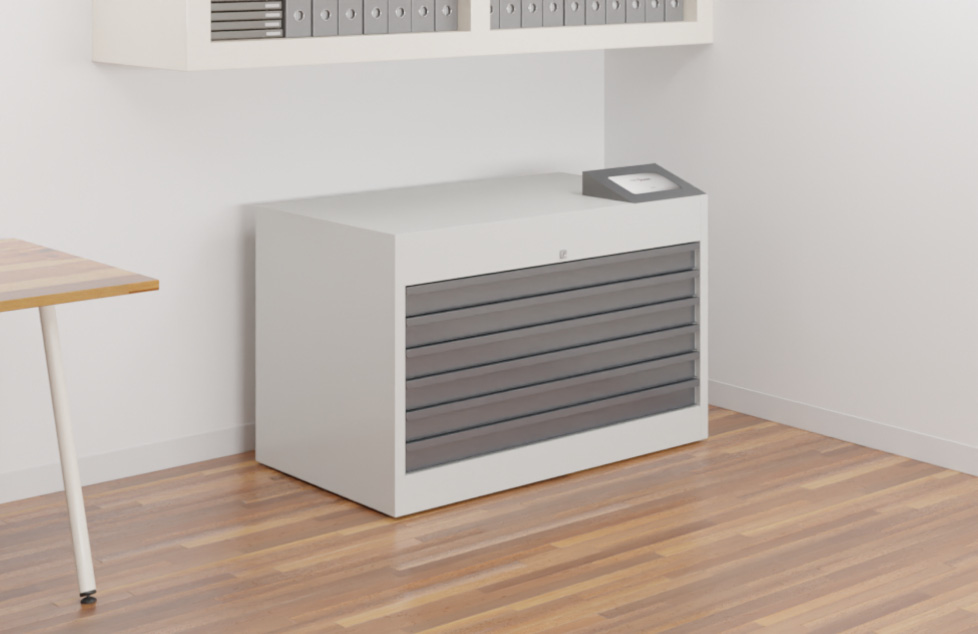 TECHCODE RFID file cabinets in the S.2.2 system will prove perfect for any office.