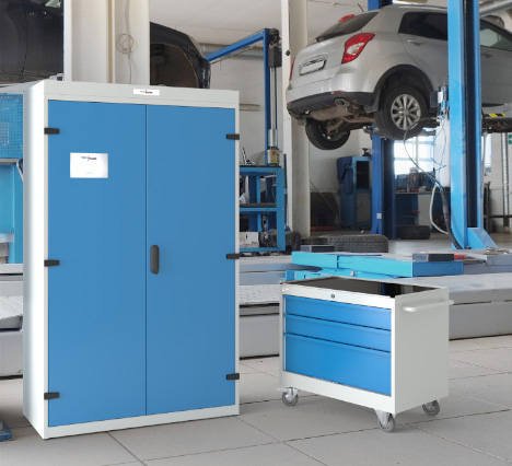 TECHCODE RFID office and tool cabinets are perfect for automotive, aviation or railroad workshops.